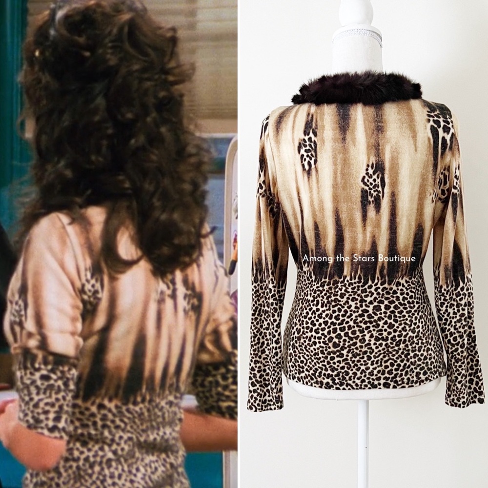 Super Rare Y2K Vintage Animal Print + Faux Fur Top ASO Janice in Friends - Picture 6 of 12